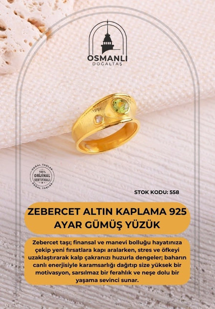 Zebercet Altın Kaplama 925 Ayar Gümüş Yüzük (SK:558)