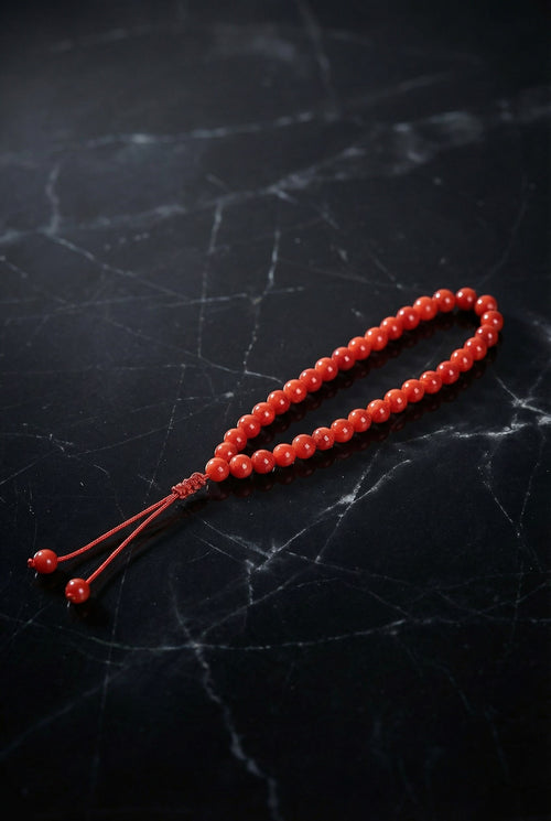 Akik Doğal Taş 6 mm Tesbih & Makrome Bileklik – Uyumlu Set