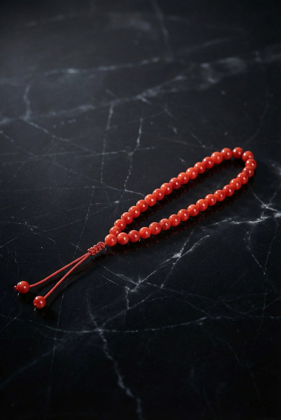 Akik Doğal Taş 6 mm Tesbih & Makrome Bileklik – Uyumlu Set