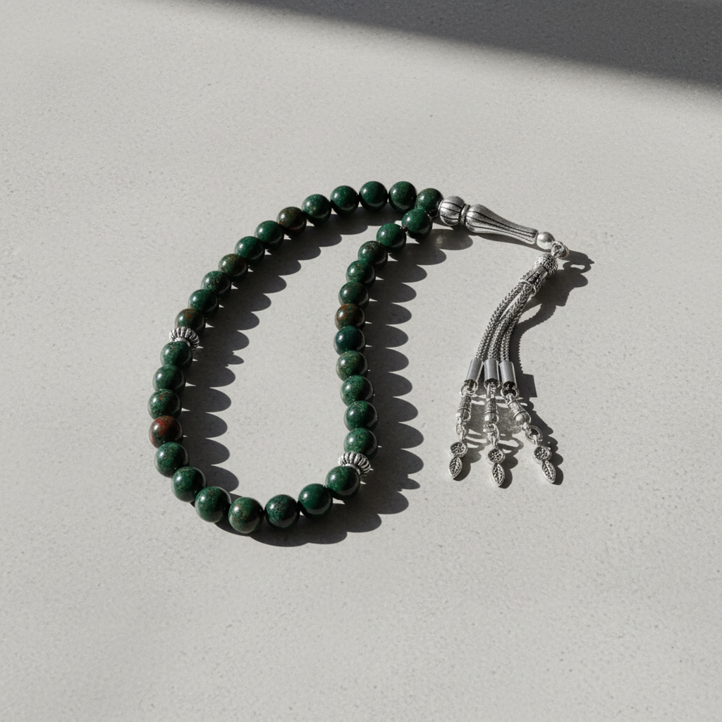 Kan Taşı Doğal Taş Tesbih – 33’lük / 8 mm