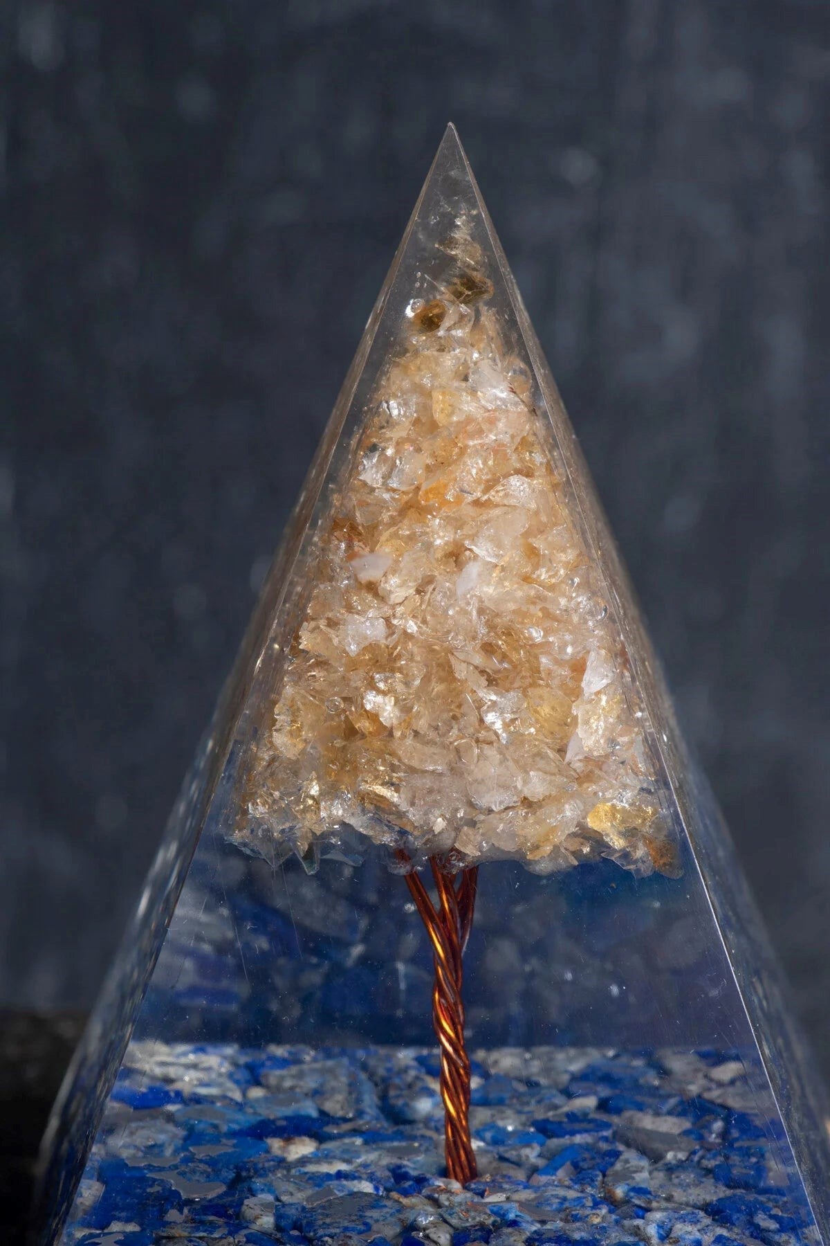 Lapis Lazuli & Sitrin Ağaçlı Piramit