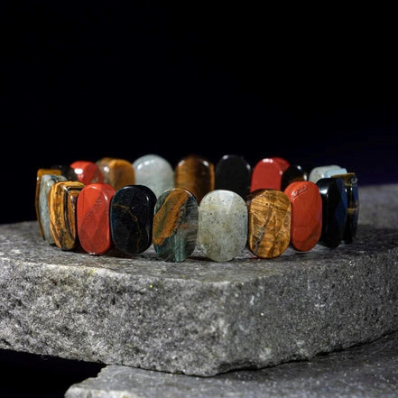 Akrep Burcu Bileklik Dumanlı Kuvars, Golden Obsidyen, Jasper, Kaplan Gözü, Kırmızı Akik, Pembe Kuvars