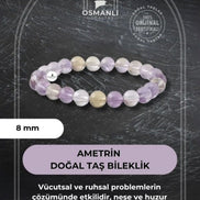Ametrin 8mm Doğal Taş Bileklik