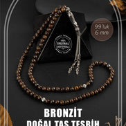 Bronzit Doğal Taş Tesbih 99luk - 6mm