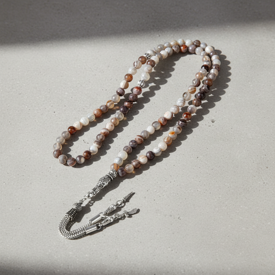 Botswana Akiği Doğal Taş Tesbih – 99’luk / 6 mm