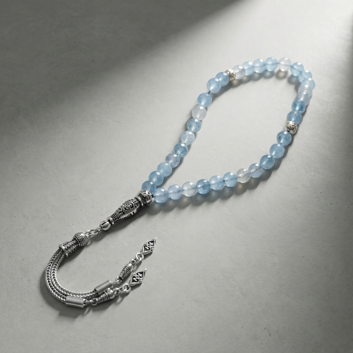 Akuamarin Doğal Taş Tesbih – 33’lük / 6 mm