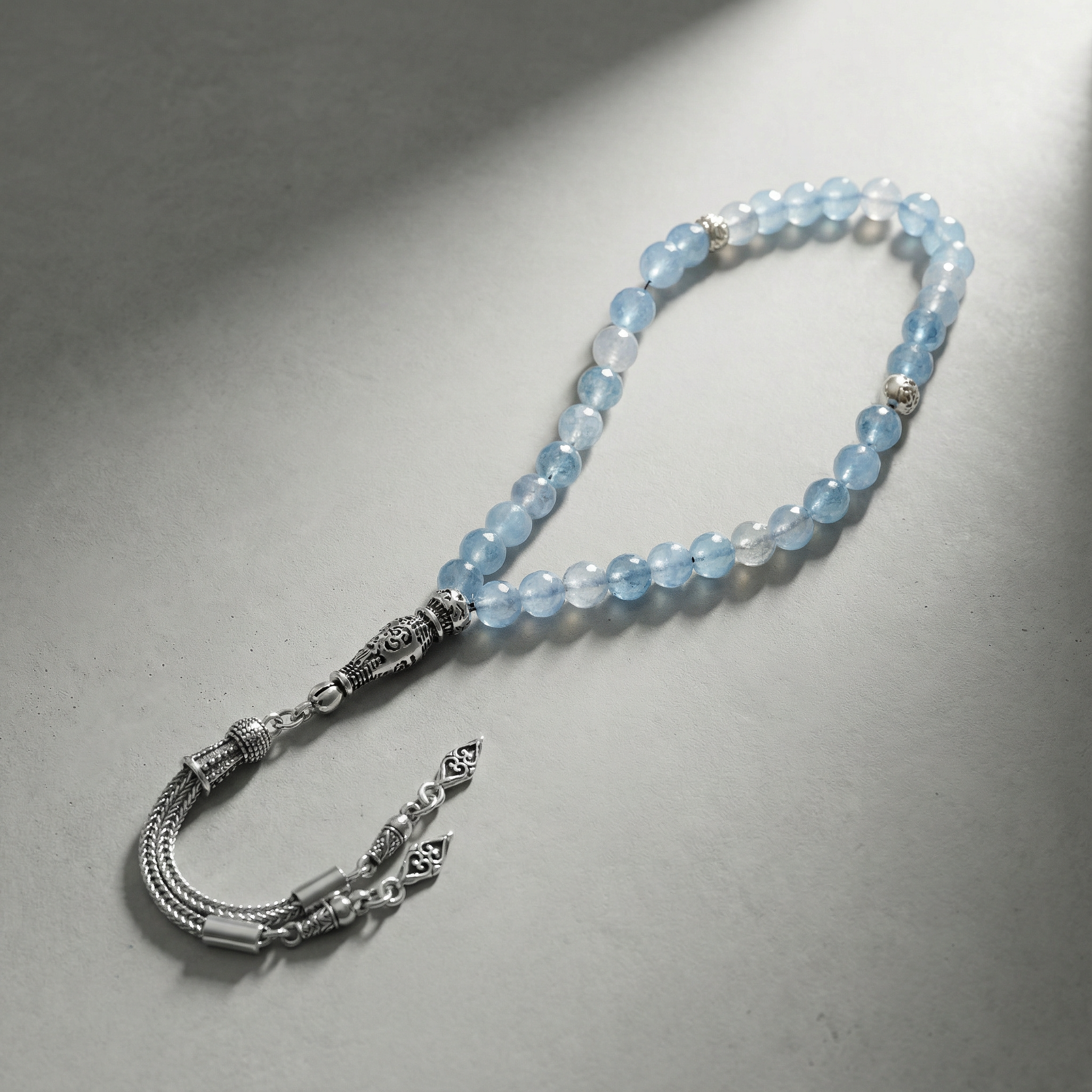 Akuamarin Doğal Taş Tesbih – 33’lük / 6 mm