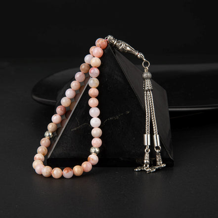 Opal Pembe Doğal Taş Tesbih 33’lük – 6mm El İşçiliği