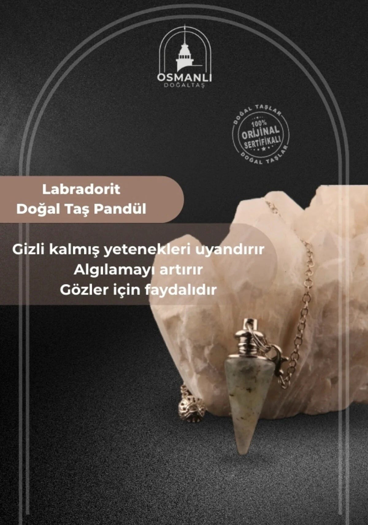 Labradorit Doğal Taş Pandül