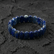 Lapis Lazuli Doğal Taş Geniş Kesim Bileklik (Rolex Stil)