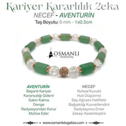 Hakiki Orijinal Aventurin - 6mm Necef - Hematit Doğal Taş Misinalı Bileklik