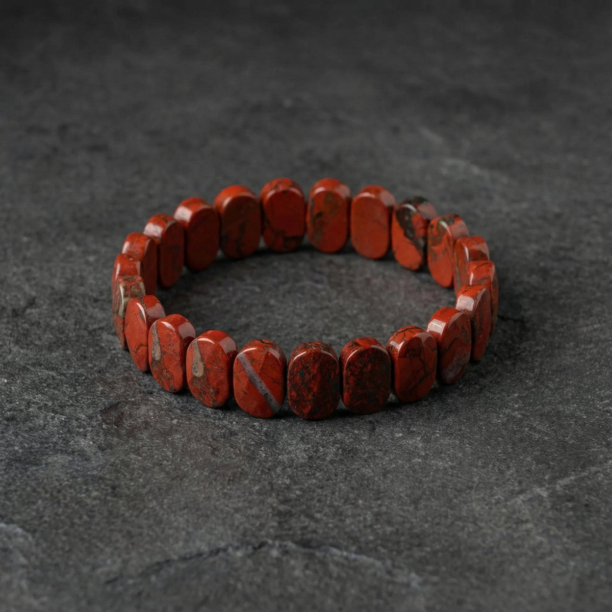 Jasper Doğal Taş Geniş Kesim Bileklik (Rolex Stil)