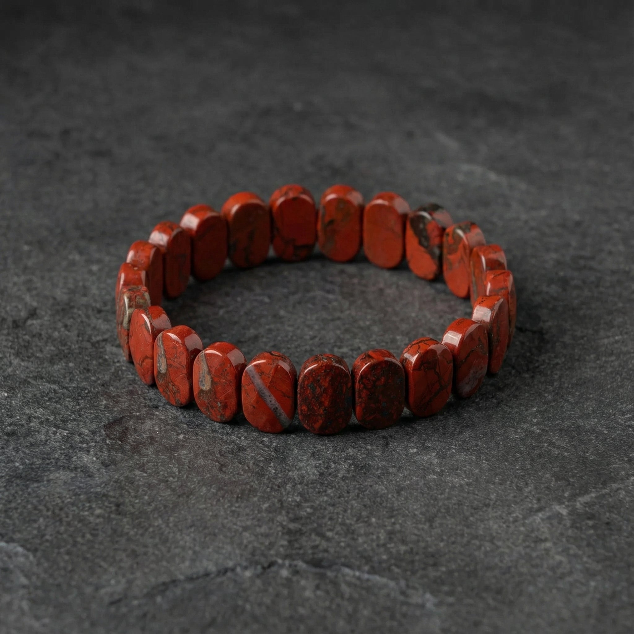 Jasper Doğal Taş Geniş Kesim Bileklik (Rolex Stil)