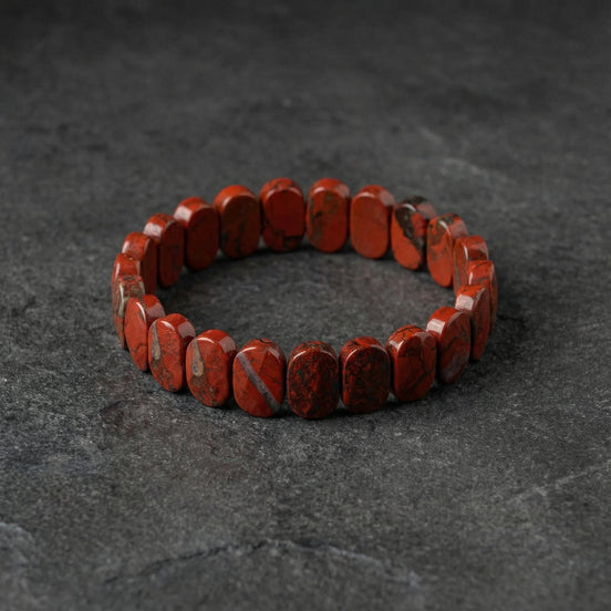 Jasper Doğal Taş Geniş Kesim Bileklik (Rolex Stil)
