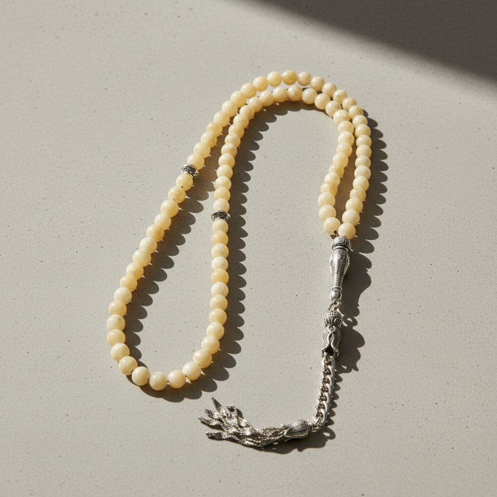 Kalsit Doğal Taş Tesbih – 99’luk / 6 mm