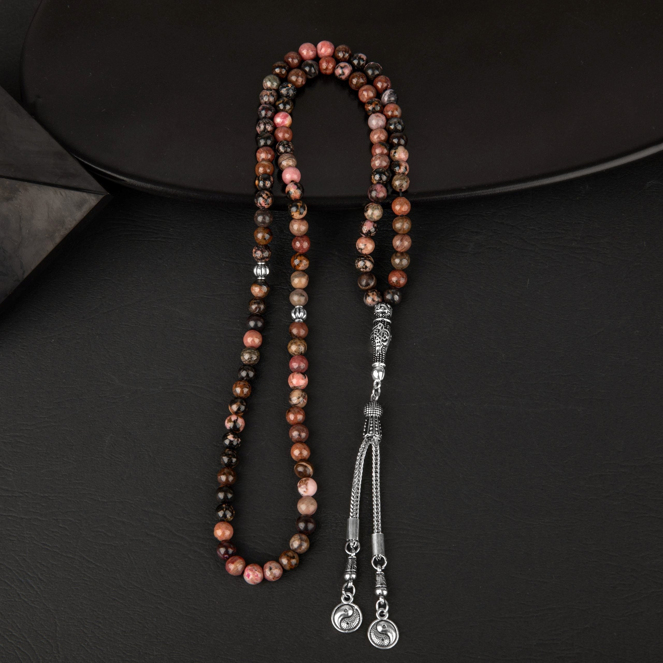 Rodonit Doğal Taş Tesbih 99’luk – 6mm El İşçiliği