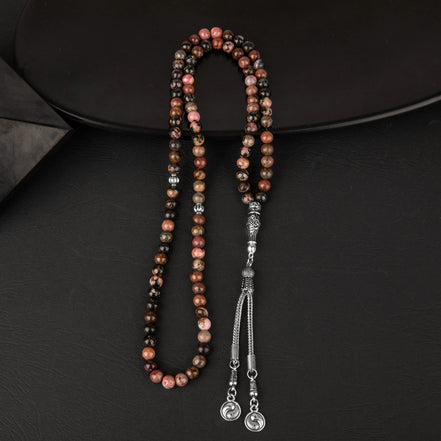 Rodonit Doğal Taş Tesbih 99’luk – 6mm El İşçiliği
