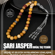 Sarı Jasper Doğal Taş Tesbih 33lük - 8mm