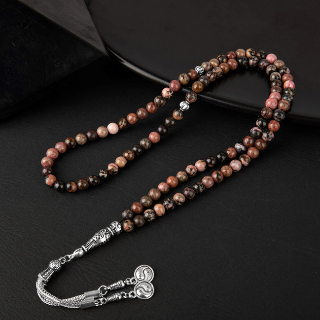 Rodonit Doğal Taş Tesbih 99’luk – 6mm El İşçiliği