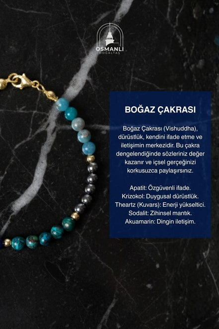 Boğaz Çakrası Doğal Taş Bileklik