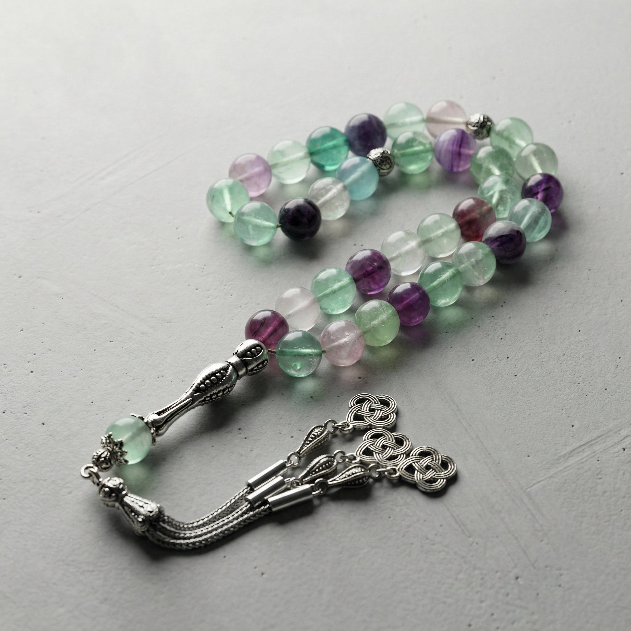 Florit Doğal Taş Tesbih – 10 mm Küre Kesim