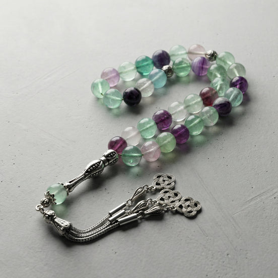 Florit Doğal Taş Tesbih – 10 mm Küre Kesim