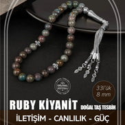 Ruby Kiyanit Doğal Taş Tesbih 33lük - 8mm