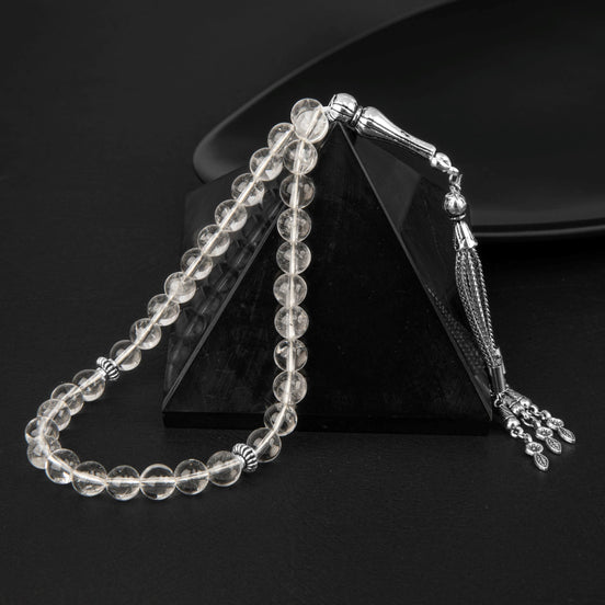 Kristal Kuvars Doğal Taş Tesbih – 33’lük / 8 mm