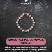 Güneş Taşı ve Pembe Kuvars Bileklik