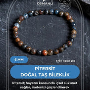 Sertifikalı Pitersit Doğal Taş Bileklik-6 mm (SK:206)