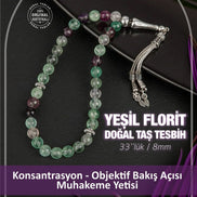 Yeşil Florit Doğal Taş Tesbih 33lük - 8mm