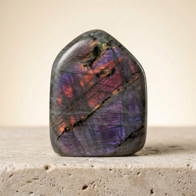 Labradorit Doğal Taş Parça – 216 gr | 5,5 × 7 cm