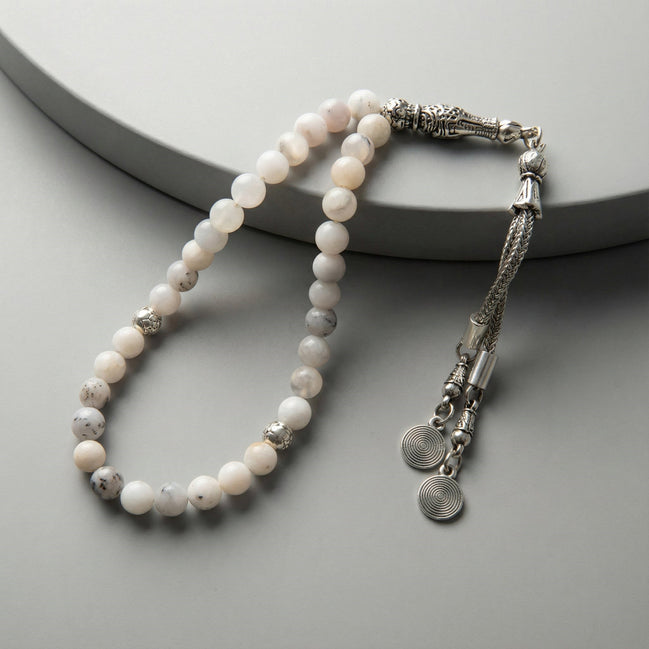 Süt Opal Doğal Taş Tesbih – 33’lük / 6 mm