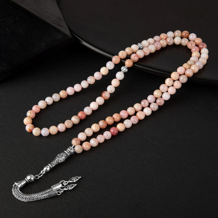 Opal Pembe Doğal Taş Tesbih 99’luk – 6mm El İşçiliği