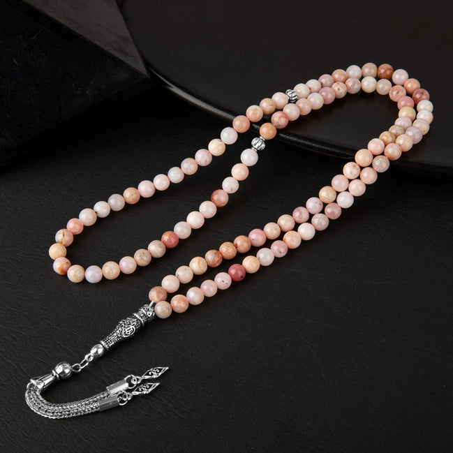 Opal Pembe Doğal Taş Tesbih 99’luk – 6mm El İşçiliği