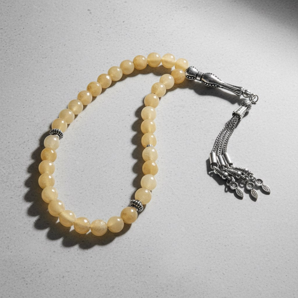 Kalsit Doğal Taş Tesbih – 33’lük / 8 mm