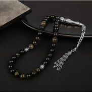 Golden Obsidyen Doğal Taş Tesbih 33lük - 8mm