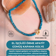 El İşçiliği Örme Apatit Gümüş Kapama Kolye (SK:125)
