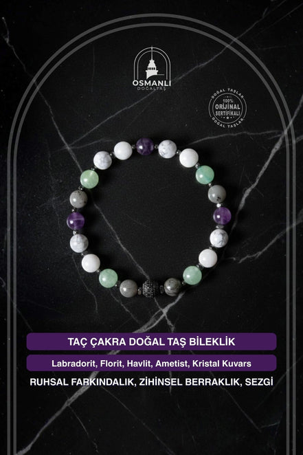 Taç Çakra Doğal Taş Bileklik