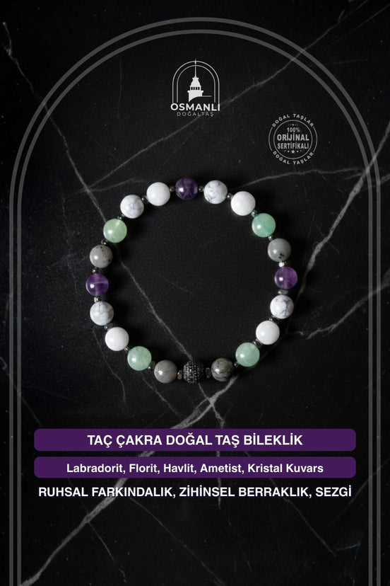 Taç Çakra Doğal Taş Bileklik