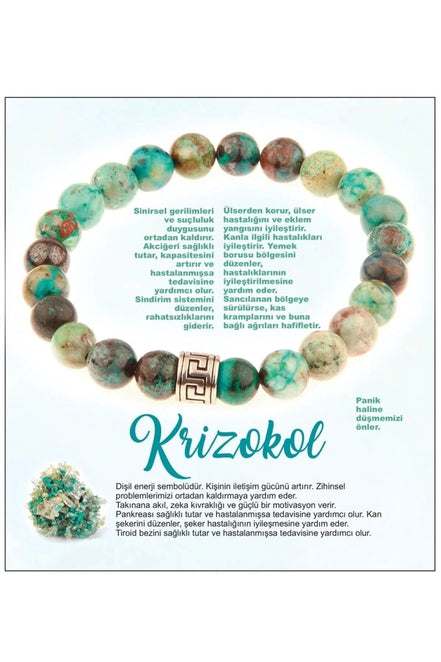 Krizokol 8mm Doğal Taş Bileklik