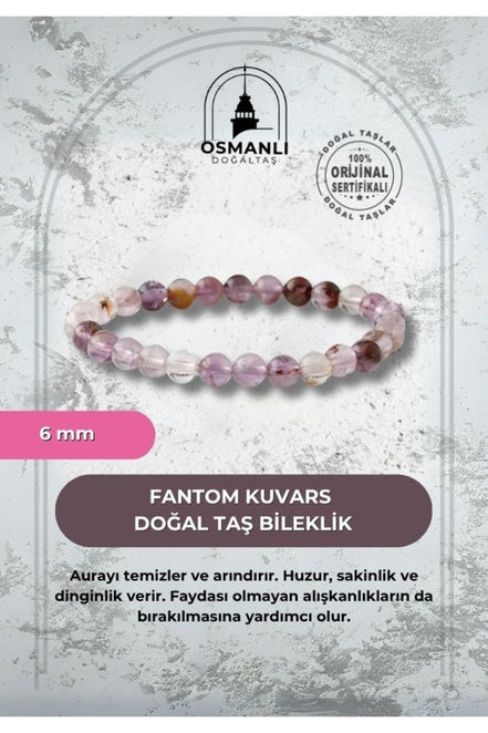 Fantom Kuvars 6mm Doğal Taş Bileklik