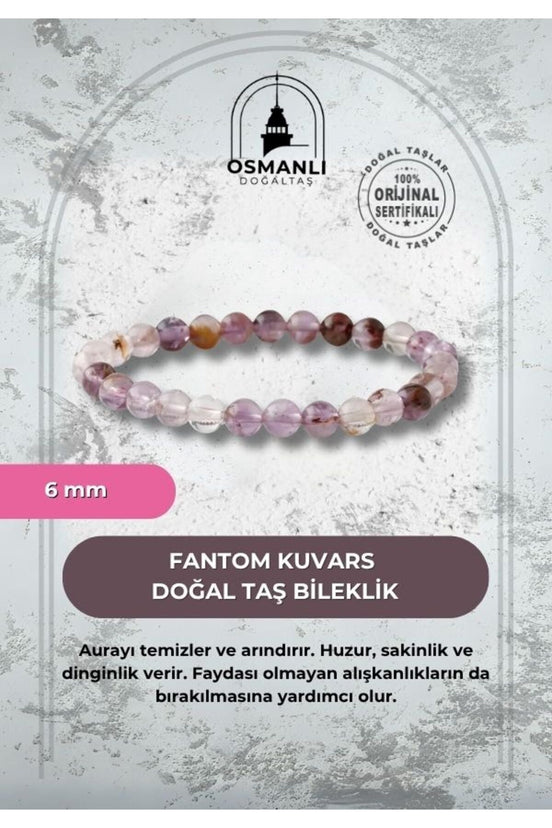 Fantom Kuvars 6mm Doğal Taş Bileklik