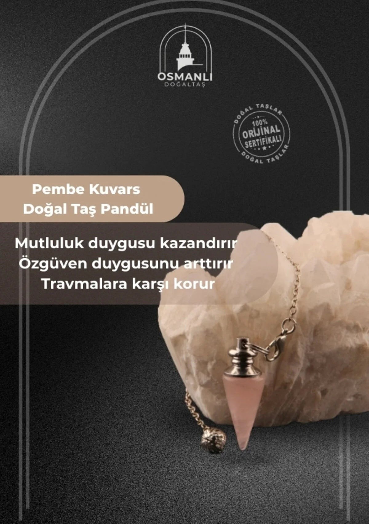 MuhammedMasumCo Pembe Kuvars Enerji Pandülü