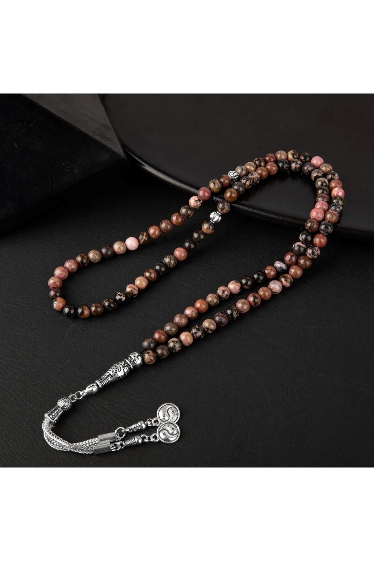 Rodonit Doğal Taş Tesbih 99luk - 6mm