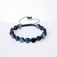 Lapis Lazuli, Hematit Doğal Taş Makrome Bileklik (SK:360)