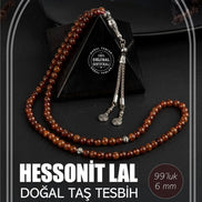 Hessonit Lal Doğal Taş Tesbih 99luk - 6mm