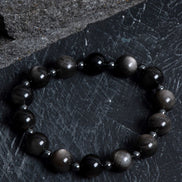 Obsidyen ve Hematit Doğal Taş Bileklik – Şık ve Unisex Tasarım