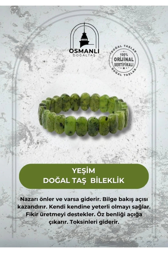 Yeşim Doğal Taş Geniş Kesim Bileklik