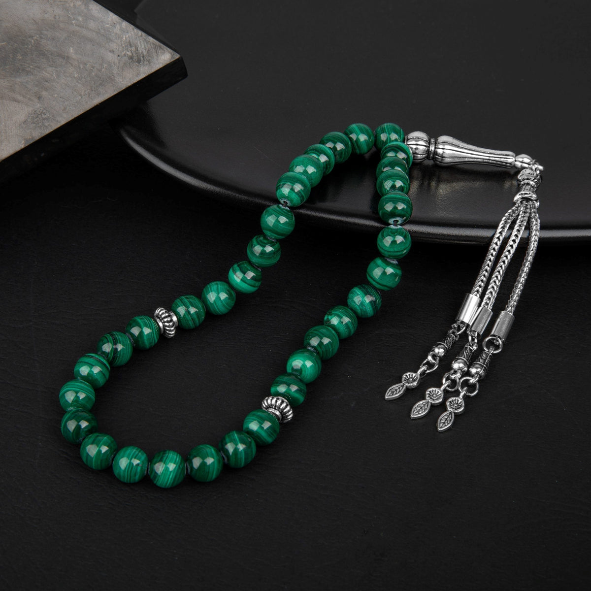 Malakit Doğal Taş Tesbih – 33’lük / 8 mm